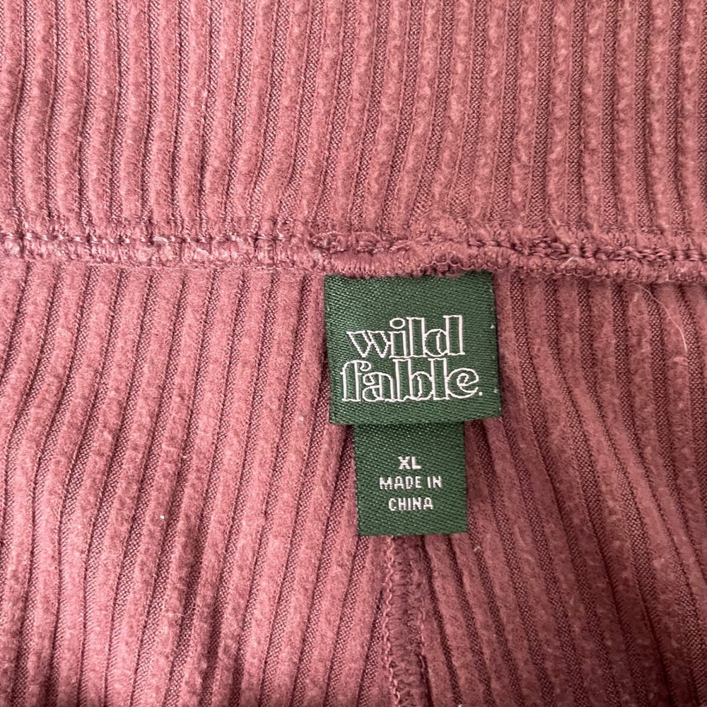 Wild Fable Womens XL Ribbed Flare Pants Dusty Rose High Rise Bell Bottom Y2K - Picture 4 of 12